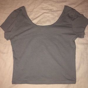 Wet seal cropped gray basic top